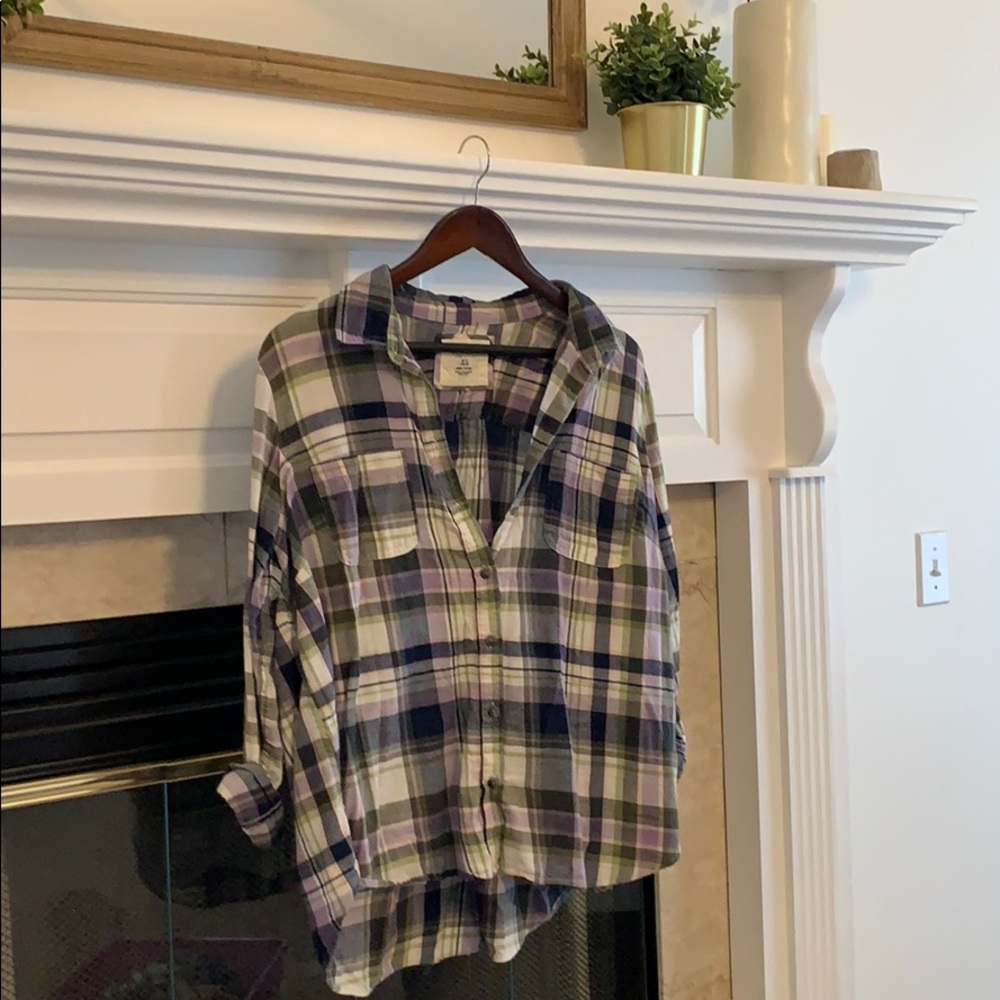 Purple and green flannel